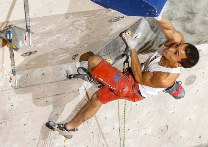 An atypical bit of splitter crack: Dr. David Daily on Tombstone Crack (5.10+), the Hands — Tombstone formation. Photo by James Q Martin / JamesQMartin.com