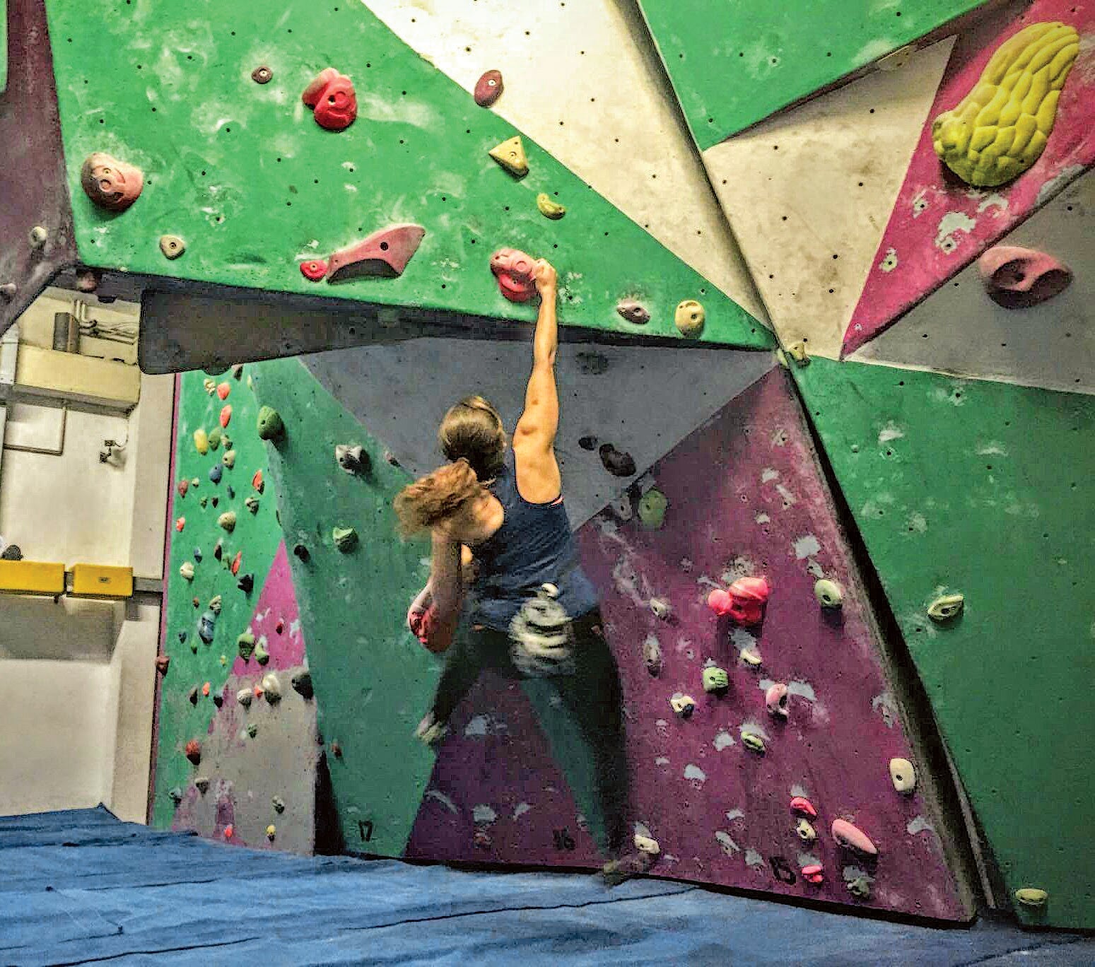 Ariel Pazer (11 years old) top-roping P1 of The Spring (5.9), The Gunks, NY. Photo by Jannette Wing Pazer