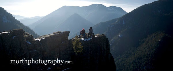 Haley approaching the belay at the end of the first long pitch on the Marsigny-Parkin. Photo © Kelly Cordes.