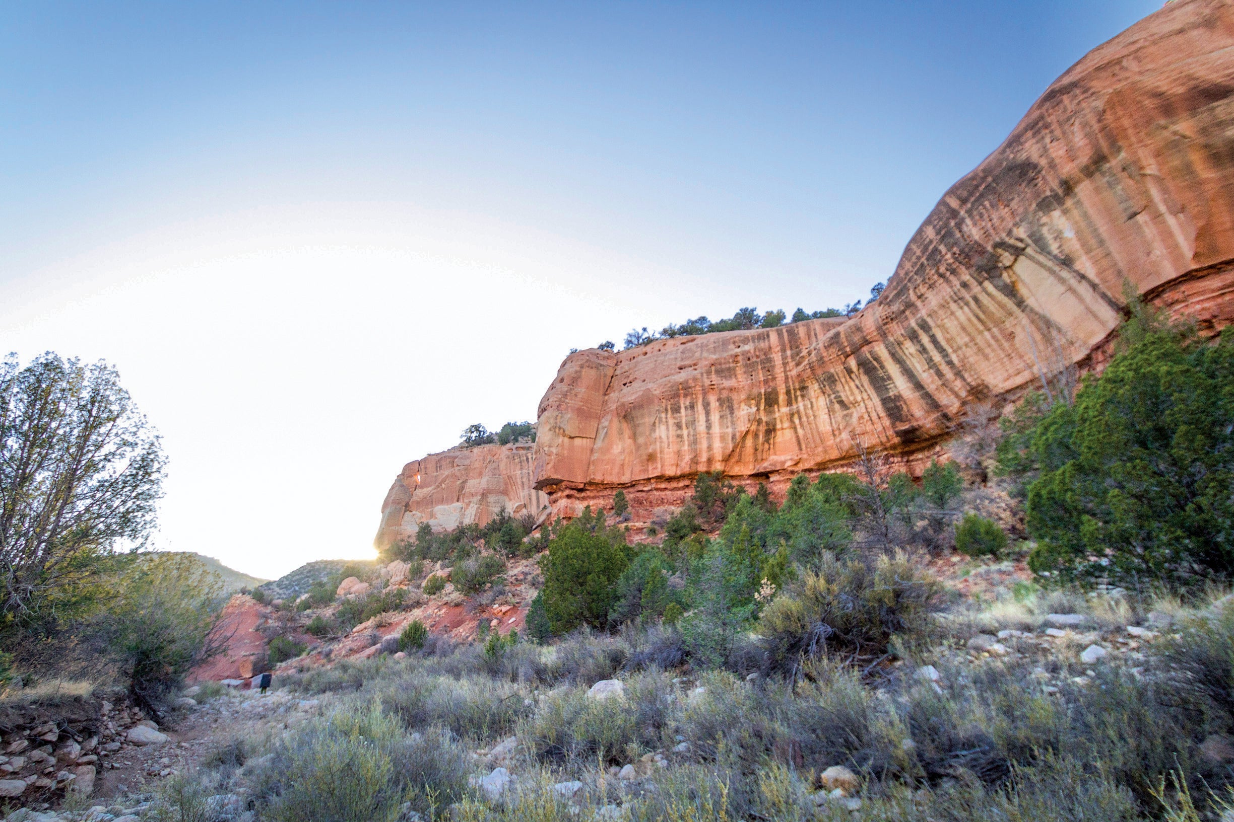 Andy Mann warming up on the ultra-classic Crack of Dawn (5.10b) at the Gym. Photo by Keith Ladzinski