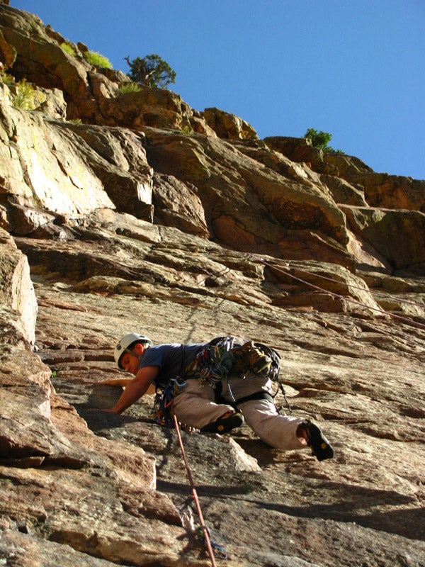 Hans on the crux pitch of his classic, High Exposure (1941), in the Gunks, sometime in the early 1950s. Even today, although 5.6, High Exposure is still considered one of the great climbs in the world. Photo courtesy of Hans Kraus / Into the Unknown: Remarkable Life of Hans Kraus