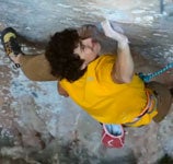 Kathy Karlo taking on the Triple Crown of 5.12+ roof cracks at the Tennessee Wall.