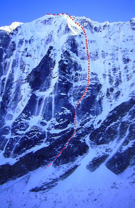 Note: The route does NOT follow the red Note: The route does NOT follow the red line. This was a projected route, but they actually started up the obvious first snow runnel/gully to the…