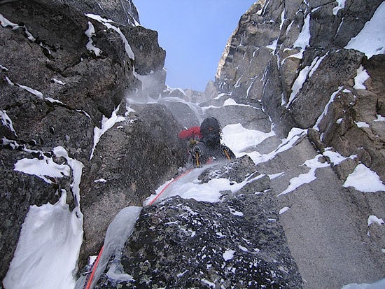 The north face route takes the higher o The north face route takes the higher of two snow tongues in the middle of the face to a gully systems that eventually gains ramps leading right to…