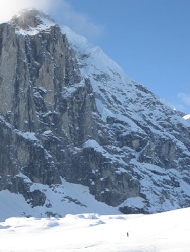 The Sideburn Rib’s upper snow ar& The Sideburn Rib’s upper snow arête, as seen from the descent.