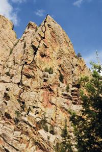 <i>Yellow Spur</i> (III 5.9) Eldorado S Yellow Spur (III 5.9) Eldorado Springs Canyon, Colorado