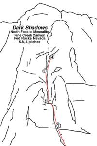Dark Shadows (5.8-), Pine Creek Canyon, Dark Shadows (5.8-), Pine Creek Canyon, Red Rocks, Nevada