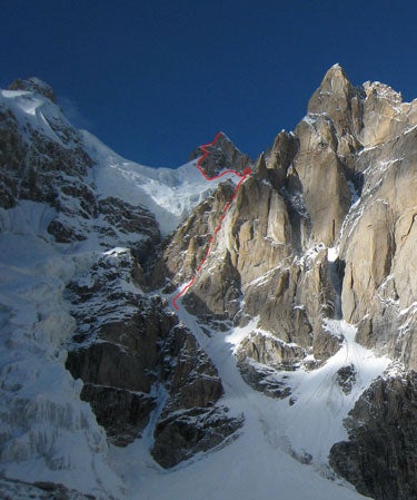 Maxime Turgeon soloed the first ascent Maxime Turgeon soloed the first ascent of Farol East, with one bivouac enroute. Courtesy of Maxime Turgeon.