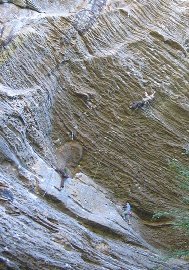 Sean McColl at on BOHICA (5.13b/8a). Sean McColl at on BOHICA (5.13b/8a).