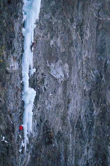 Alex Lowe and Vera Long on the third pi Alex Lowe and Vera Long on the third pitch of Winter Dance. Photo courtesy of Kristoffer Erickson / Montanaice.com.