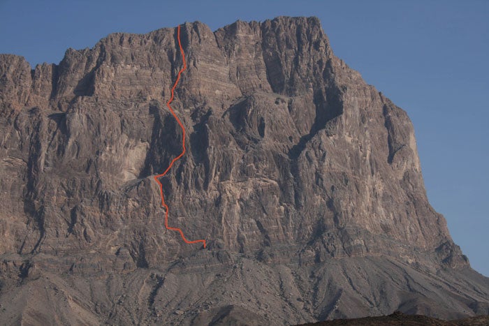 The line of the new route Cracker The line of the new route Cracker Pterodactyl 5000. A pair of Slovenian climbers established a new route to the right of this line in late…