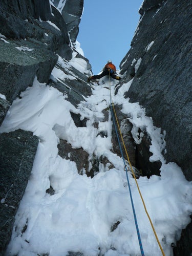 Ryan Johnson leads beautiful steep grou Ryan Johnson leads beautiful steep ground on The Great White Conqueror. Photo by Sam Magro.