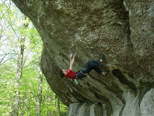 Adam Ondra on Action Directe (XI/5.14d) Adam Ondra on Action Directe (XI/5.14d) in Germany’s Frankenjura region. Photo by Bida, courtesy of Czechclimbing.com.