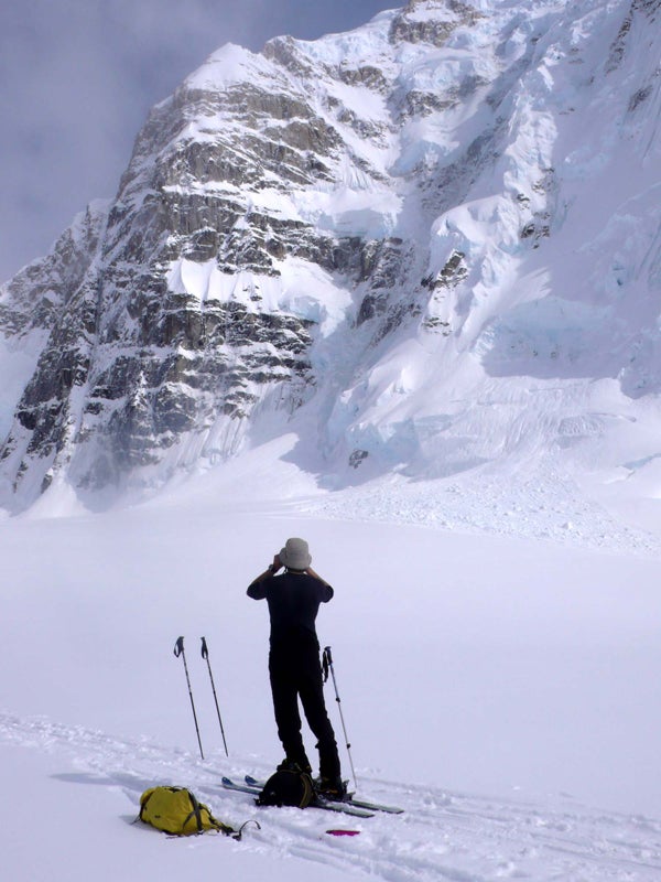 Max Turgeon scoping Mt. Hunter’s Max Turgeon scoping Mt. Hunter’s 4,000-foot north buttress. Deprivation zig-zags up ice fields and gullies directly over his left shoulder.…