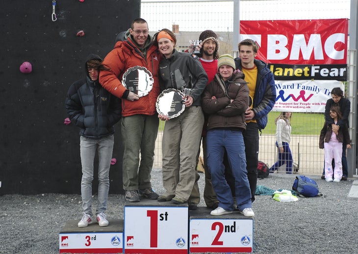 Senior podium (left to right): Michaela Senior podium (left to right): Michaela Tracy, Gaz Parry, Audrey Seguy, Drew Haigh, Hannah Beresford, Dave Barrans. Photo courtesy of the British…