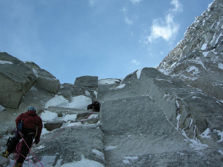 The Japanese encountered rock climbing The Japanese encountered rock climbing up to 5.10a and M7, often with sparse protection. Courtesy of Yusuke Sato.