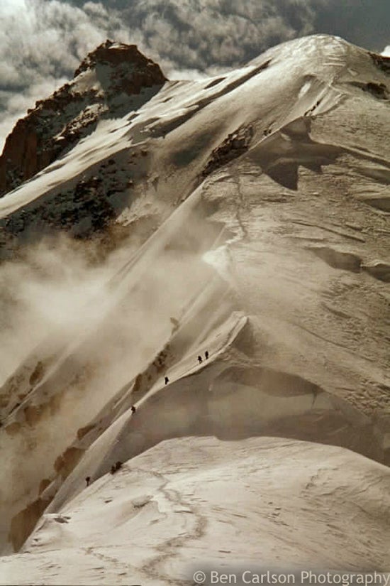 Climbers on the West Buttress route of Climbers on the West Buttress route of Denali. Photo by Ben Carlson