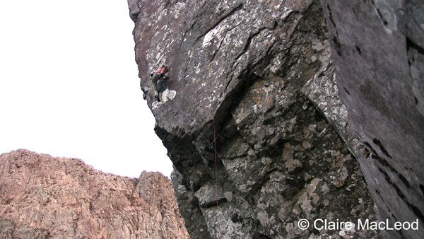 Still from the video of Dave MacLeod ma Still from the video of Dave MacLeod making the first ascent of Echo Wall on Ben Nevis. After 5.13c climbing to the roof and a nest of protection,…