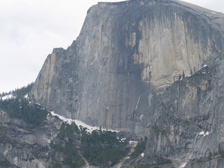 Half Dome as seen from Washington Colum Half Dome as seen from Washington Column. Photo by Mike Brumbaugh.
