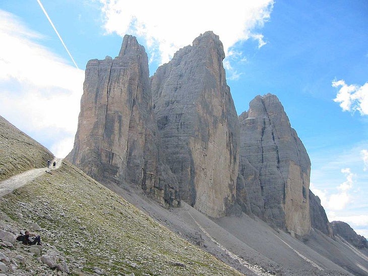 The Tre Cime di Lavaredo. Wikimedia Ima The Tre Cime di Lavaredo. Wikimedia Image.