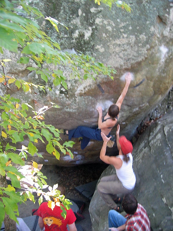 Kate McGinnis cruising Slider (V9). Pho Kate McGinnis cruising Slider (V9). Photo by Luke Laeser