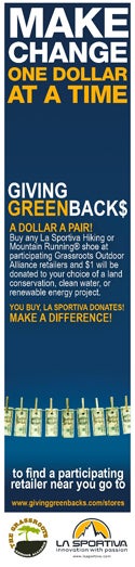 La Sportiva and Grassroots Outdoor Alli La Sportiva and Grassroots Outdoor Alliance “Giving Greenback$”