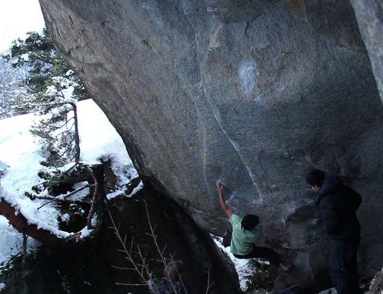 Paul sending Ninja Skills. Photo courte Paul sending Ninja Skills. Photo courtesy of 27crags.com