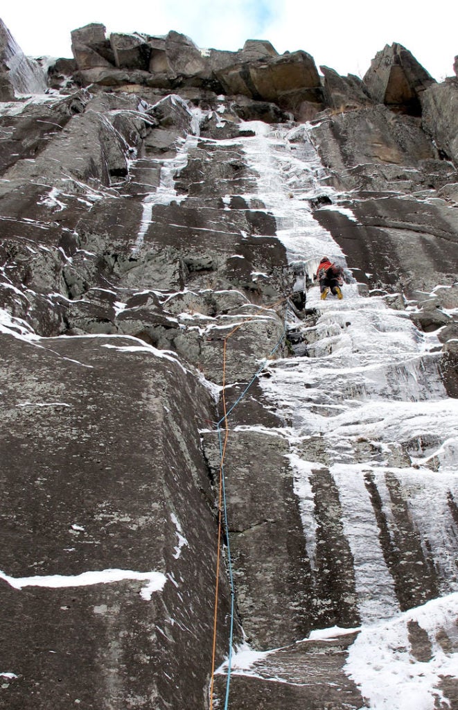 Major Ice Climb in Adirondacks Climbing