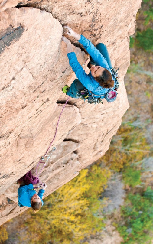 Jasmin Caton of Canada enjoys the crux Jasmin Caton of Canada enjoys the crux third pitch.