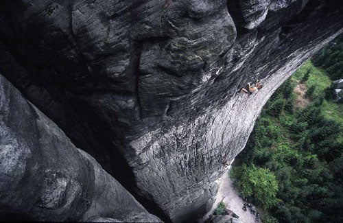 206- Heinz Zak_2171.jpg Tomas Sedlacek climbing Boomerang (5.13b), Teplice, Czech Republic © Photo by Heinz Zak