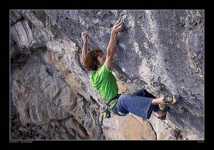 Adam Ondra on Open Air (9a+/5.15a) at S Adam Ondra on Open Air (9a+/5.15a) at Schleier Wasserfall, Austria. Photo © Vojtech Vrzba. See more photos at www.tomala.cz/vojta.