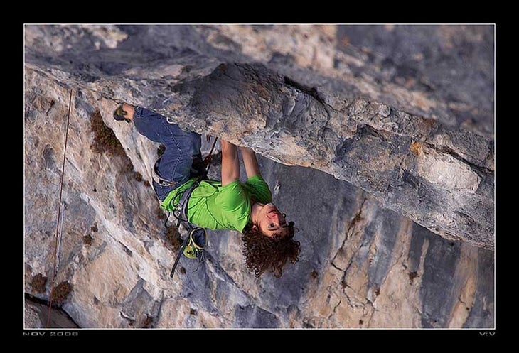 Adam Ondra on Open Air (9a+/5.15a) at S Adam Ondra on Open Air (9a+/5.15a) at Schleier Wasserfall, Austria. Photo © Vojtech Vrzba. See more photos at www.tomala.cz/vojta.