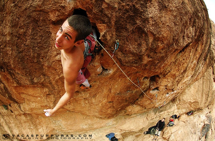 clm.14_11014.jpg Jasiek Galek sending unnamed route in Todra Gorge.