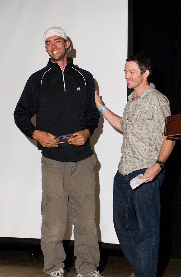 CragginClassic08-CBI2988-1_9349.jpg Dave Turner receives the AAC Bates Award from Kelly Cordes.