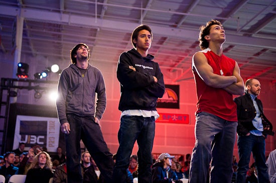 _DSC4791_221.jpg From left: Austin Geiman, Kyle Owen, and Sean McColl preview Men's 3