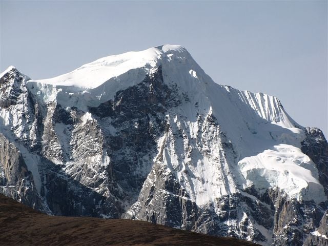 E face of unnamed 6005m peak in the eas E face of unnamed 6005m peak in the eastern rim of Nyainqentanglha East.