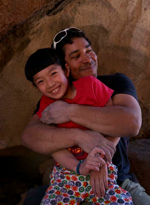Hug_1012.jpg Coach Carrion and student Shiraishi having a laugh under Nagual