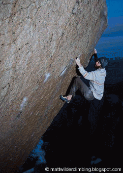 MattWilder-Buttermilks09_2722.gif Sending Spree at the ButtermilksMatt Wilder climbed a number of hard problems during a three-week trip to Bishop, California, over his winter holiday…