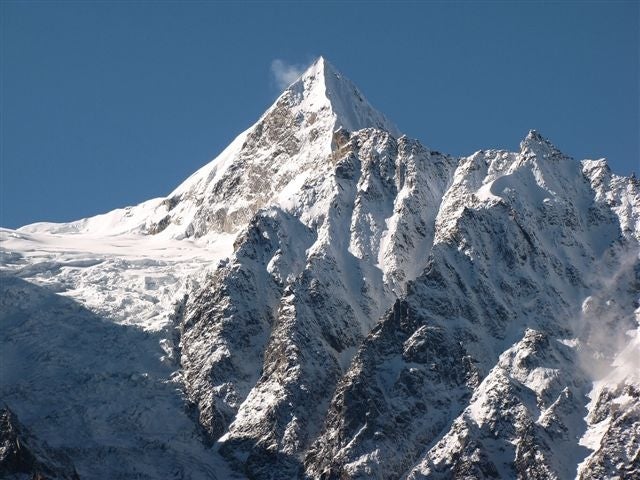 N face of Kang Ri Karpo ca 5800m in the N face of Kang Ri Karpo ca 5,800m in the headwaters of Dongchu valley, KG.