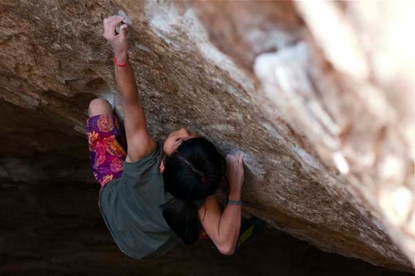 Right Martini - Locked Off_1021.jpg Shiraishi on Right Martini (V12) locked off, three days before her 10th birthday