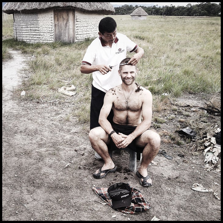 Collins haircut Jeremy Collins gets a trim from the local barber.