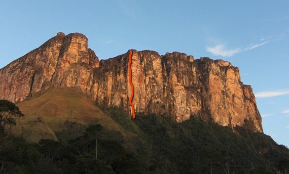 IGB.routeline The line of In Gold Blood on Acopan Tepui, Venezuela.