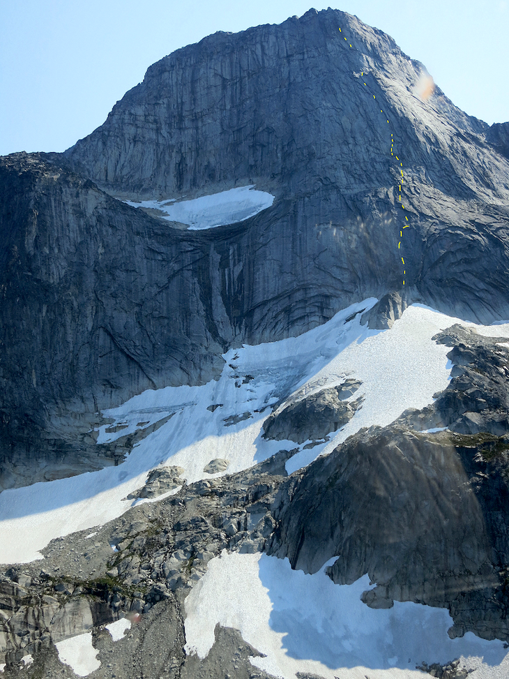 with line The west face of Mt. Bute in British Columbia's Coast Mountains.