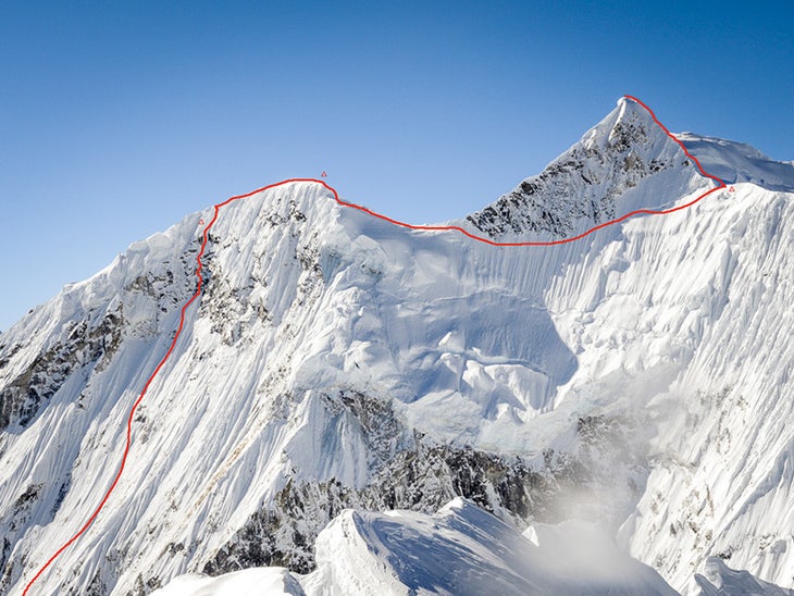 21224 The new route up the north face of Likhu Chuli I.