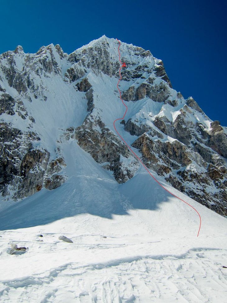 HKSE_ob7lsrjUACtzot4xG9rDUM6jHnqdsKUVaL The new route on the northeast face of Pangbuk North in Nepal.