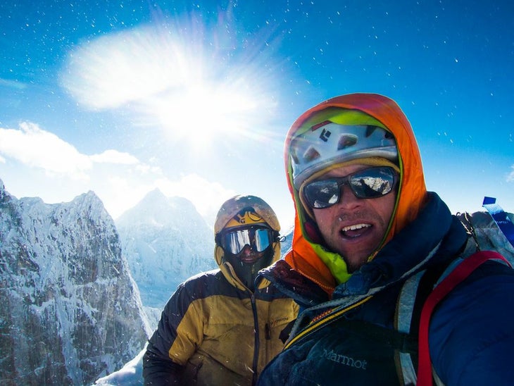 jSKVhC0-cuUGy1ANeMXc4KY808CLz5E_9oa0OHp Adamson (left) and Wright on the summit of Pangbuk North.