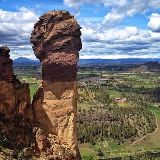 10364161_639009172849754_46716686466140 The Monkey Face at Smith Rock, Oregon. Just Do It (5.14c) ascends the center of the wall facing the camera for 40 meters.