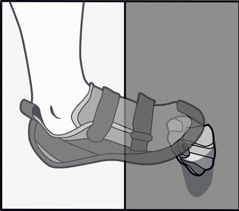 Small edge Small edge foothold rock climbing footwork technique