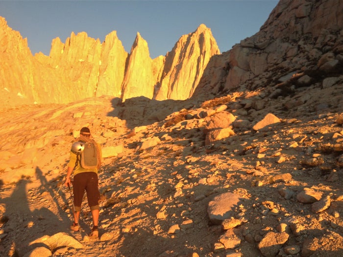 img_2802 Hiking in to Keeler Needle (center) at dawn on Day One of the 4x4. Photo by Aaron Richards.