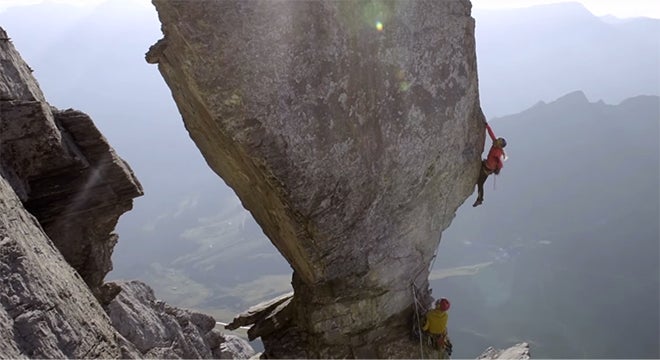 "Video: DiGiulian, Traversi Climb Eiger's Magic Mushroom"
